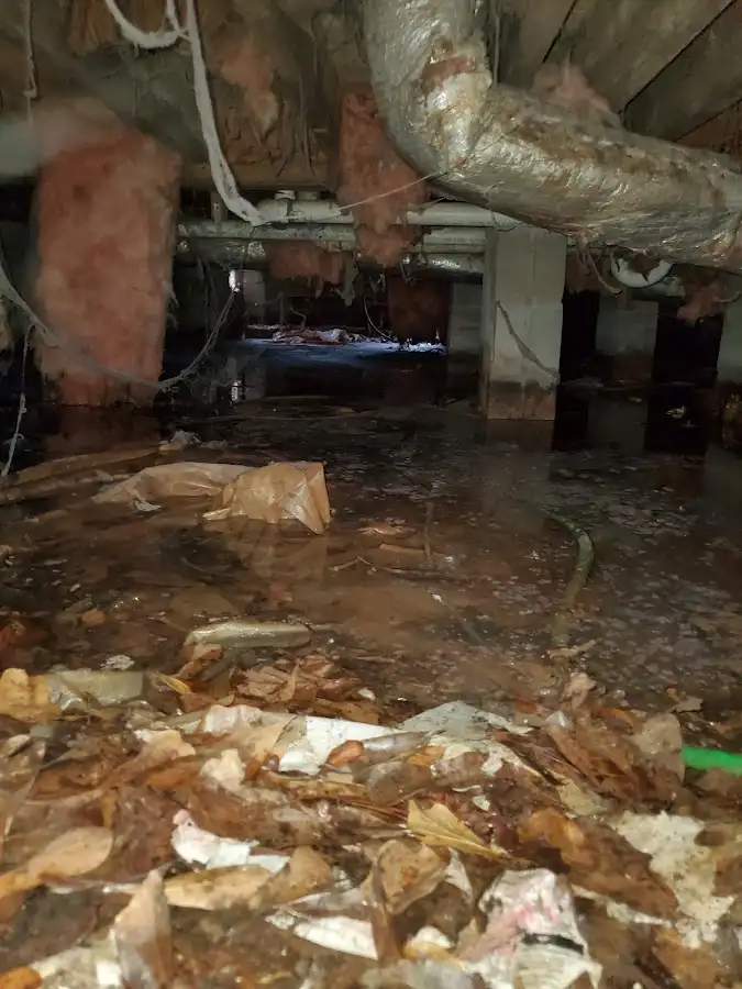 Crawl space flood assessment for Commercial Water Damage Restoration in Tahlequah